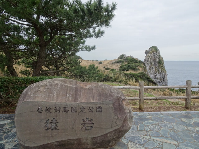 少し離れて見る猿岩